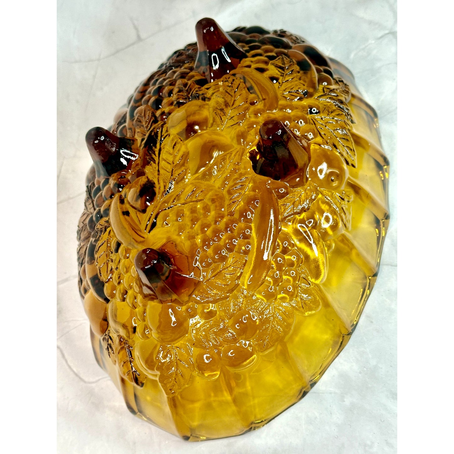 Carnival Glass Harvest Amber Fruit Bowl