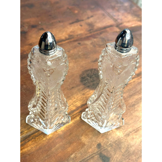 Leaded Glass Salt and Pepper Shaker Set made in Germany
